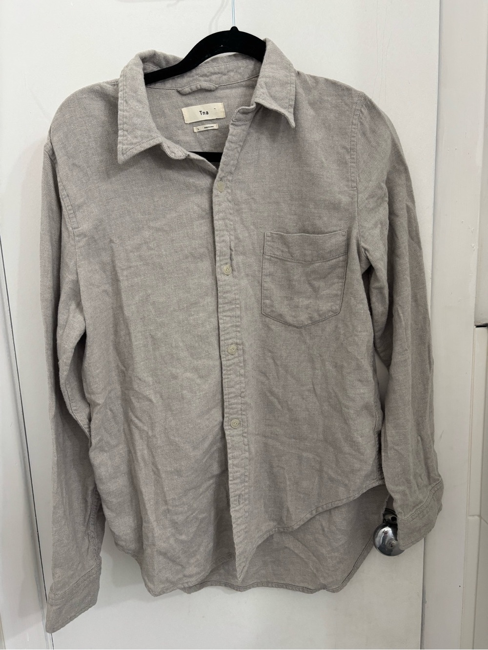 TNA Button-Down Shirt in Light Gray